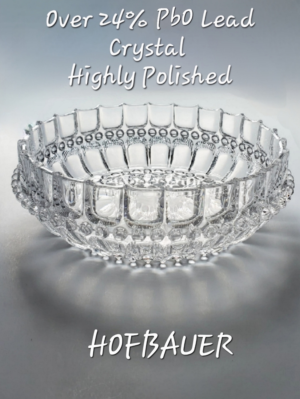 Vntg Unique Hofbauer 8" West German Over 24% PbO Lead Crystal Bowl Almost 3lbs